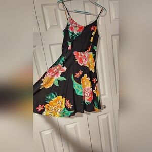 Old Navy Black Dress With Vibrant Florals
